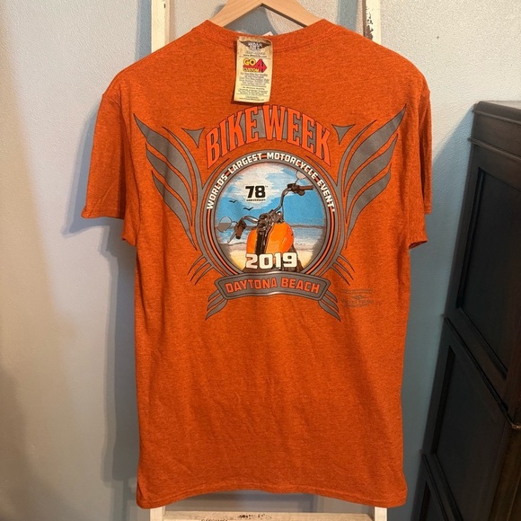 NWT Orange Bike Week Daytona Beach 2019 Graphic T-Shirt Unisex - Picture 1 of 8